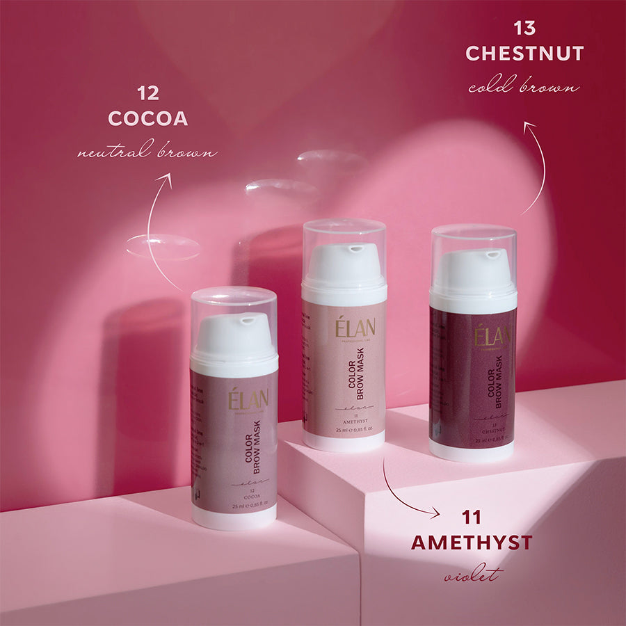 ÉLAN - Colour Brow Mask: 2 In 1 Toning Eyebrow Mask, 25ml (3 Colours Available) Wholesale 5 pack, RRP $35 Each)